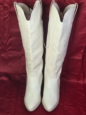 Sugar Off-White Leather-Effect Ankle Boots